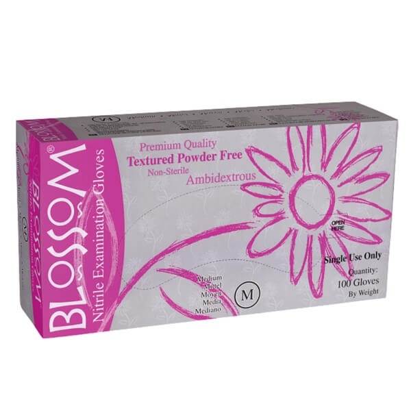 Powder-Free Disposable Pink Nitrile Gloves (100 units) - XS Img: 202401061