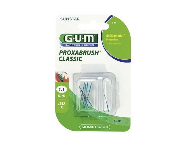 GUM Proxabrush Classic: Interdental Replacement Brushes (8 units) - Brush Ø 1.1 mm Img: 202202261