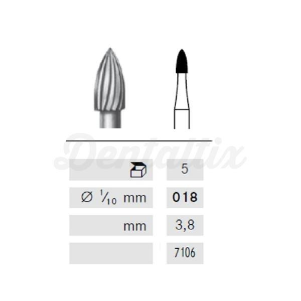 Football shape Bur H46 c. tungsten FG (5ud) - H46-314-018 Img: 201905181