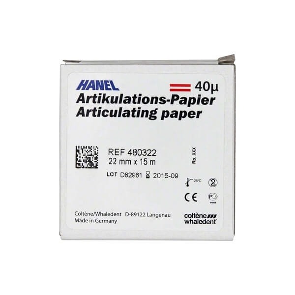 Hanel: 40 µm Articulating Paper - Roll of 40 µm x 22 mm x 15 m -C: Red Double-sided Img: 202407271