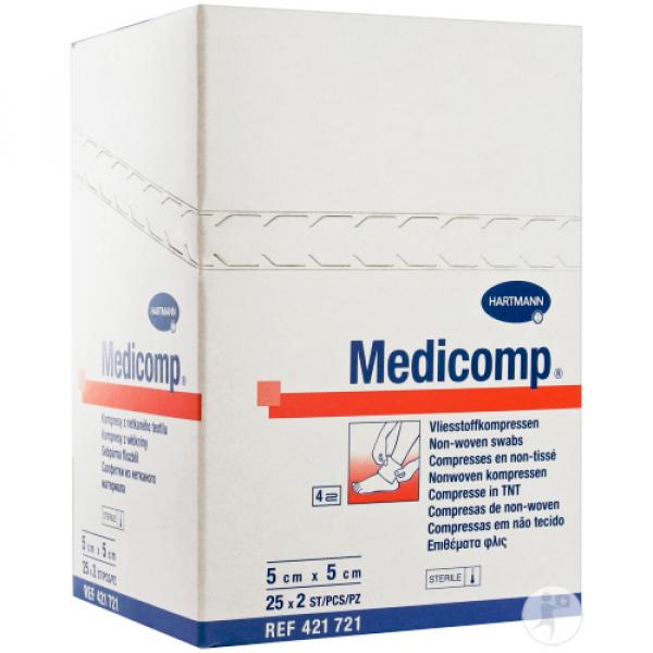 MEDICOMP GAUZE 30gr. STERILE (5x5cm.) (40 packs of 5u. in 1 box) Img: 202102271