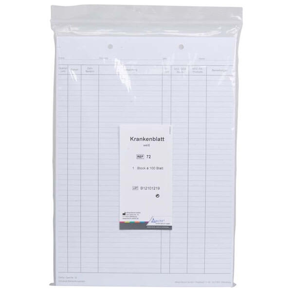 Patient Clinical Sheets (100 pcs) Img: 202508091