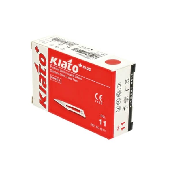 Kiato Plus: Stainless Steel Sterile Surgical Scalpel Blades (100 pcs) - Nº 11 Img: 202404061