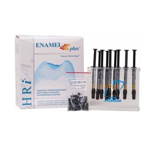 Enamel plus HRI: Light Curing Composite Kit in Syringes (2 gr) - 9 x 2 g syringes - Colour: Assortment Img: 202307011