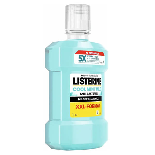 LISTERINE COOL MINT: Antiseptic Mouthwash (Alcohol-Free Formula) - 1 Liter + dispenser Img: 202508091