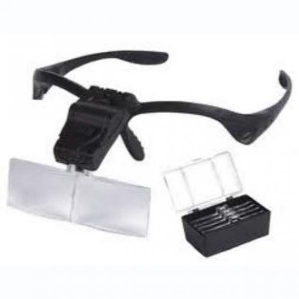 BINOCULAR LEATHER WITH MOUNT, LED AND 5 LENSES 1x-1,5x-2x-2,5x3,5x Img: 202109111