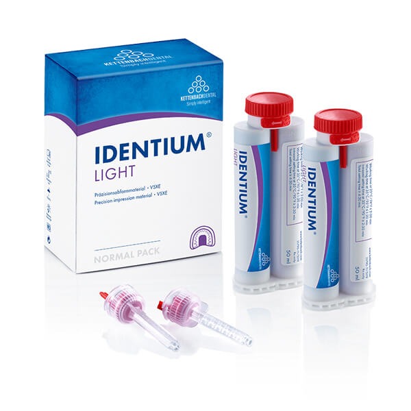 Identium: Dental Impression Material: - 2 × 50 mL cartridges, 8 red mixing tips Img: 202411301