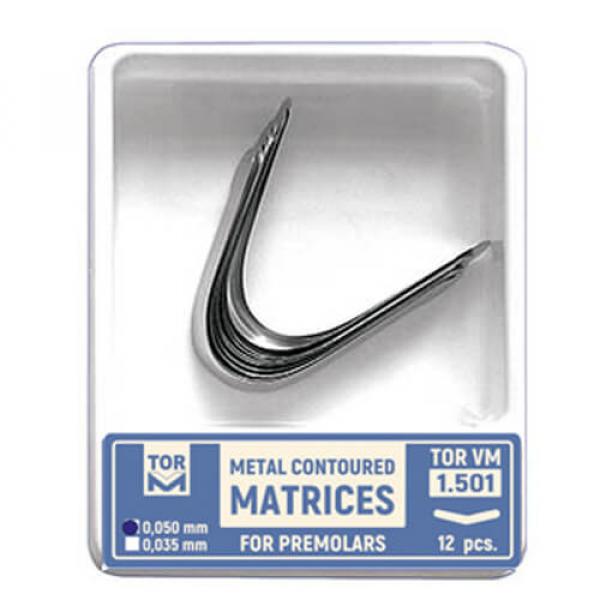 Contoured Metal Matrix for 5mm Premolar (12 pcs) - 0.050 mm. Img: 202110021