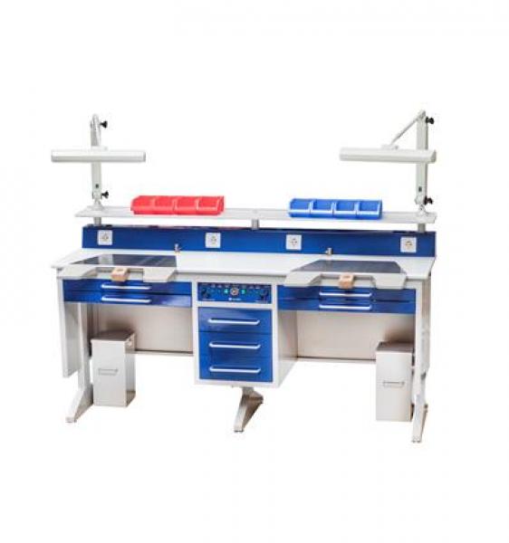 WORKING TABLE FOR DENTAL LABORATORY 2 PLACES STEEL Img: 202211191