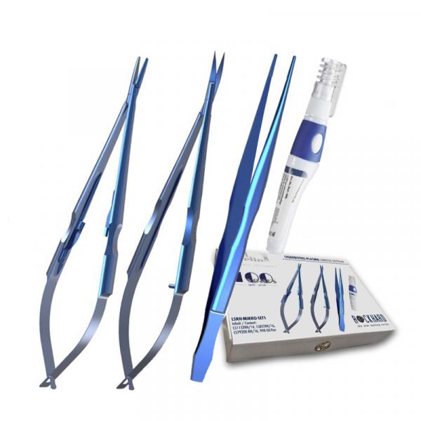 Mikro-SET (Needle Holder + Scissors + Clamp + Oil-Pen) Img: 202111271