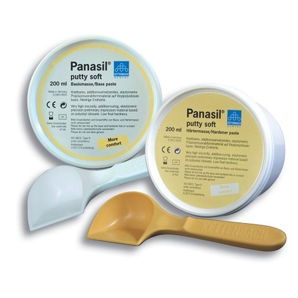 Panasil Putty: Elastomer by Addition (2 x 200 ml cartridges) - SOFT Img: 202107101