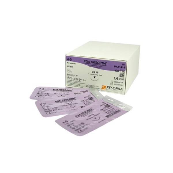 PGA Resorba: Medium Resorption Suture Violet - DS18 4/0 45 cm Img: 202307011