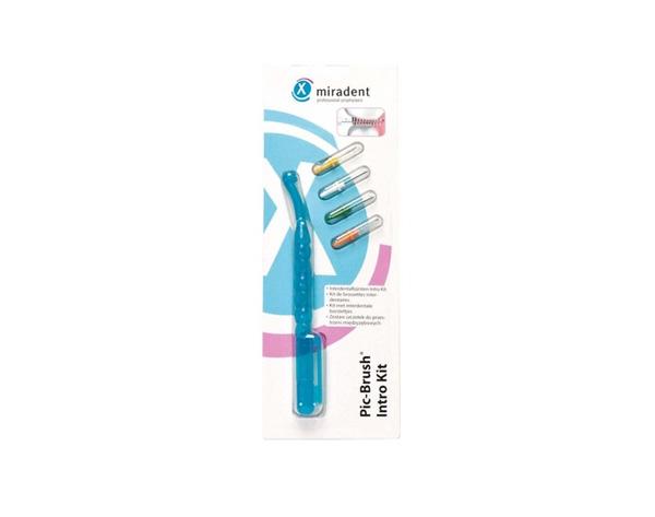 Pic-Brush®: Interdental Brushes with Holder and Spare Parts - Transparent blue holder + 4 brushes Img: 202107101