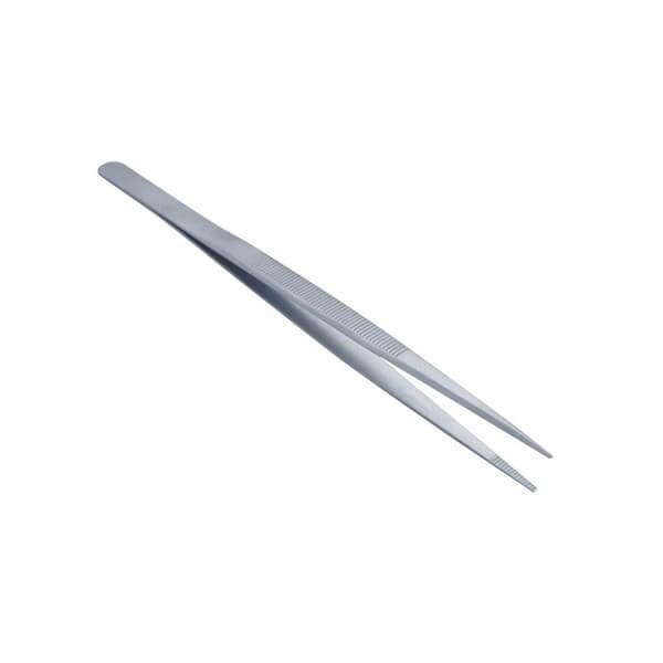 Stainless Steel Slotted Tweezers (16 cm) - Straight. Img: 202202191