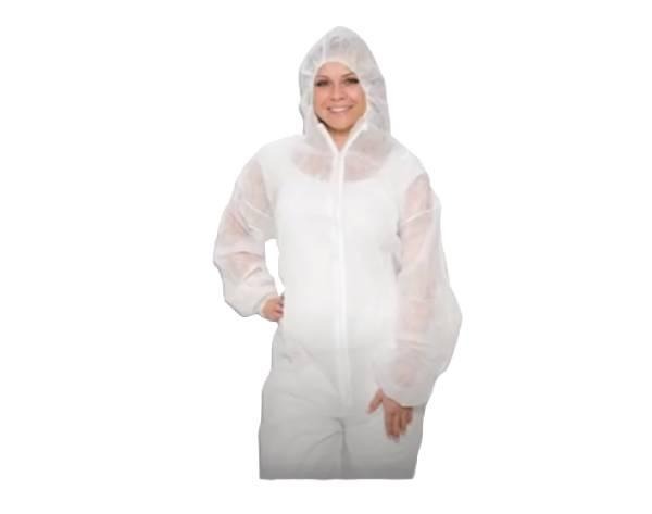 Polypropylene jumpsuit with disposable hood (size M) Img: 202101231