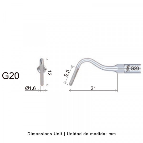 Ultrasonic Diamond Cutting Tip - G20 Img: 202304151