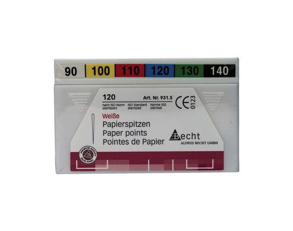 Assorted white paper tips (ISO 28mm) - ISO 090-140 (120 pcs) Img: 202203051