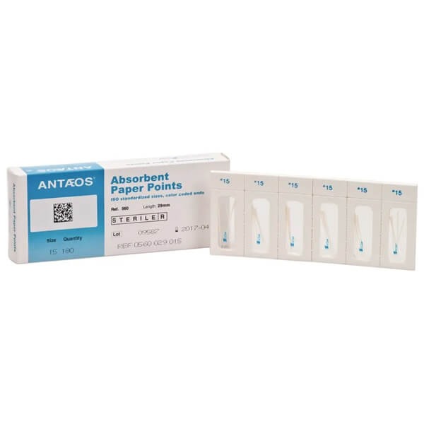 Sterile Paper Tips Taper .02 ISO (180 pcs) - 180 pcs - Nº: 15 - C: 02 Img: 202503151