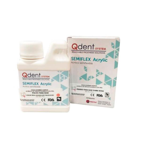 Qdent Semi-Flexible Acrylic Resin Base Powder (100Gr) - Orange Pink (100Gr) Img: 202207231