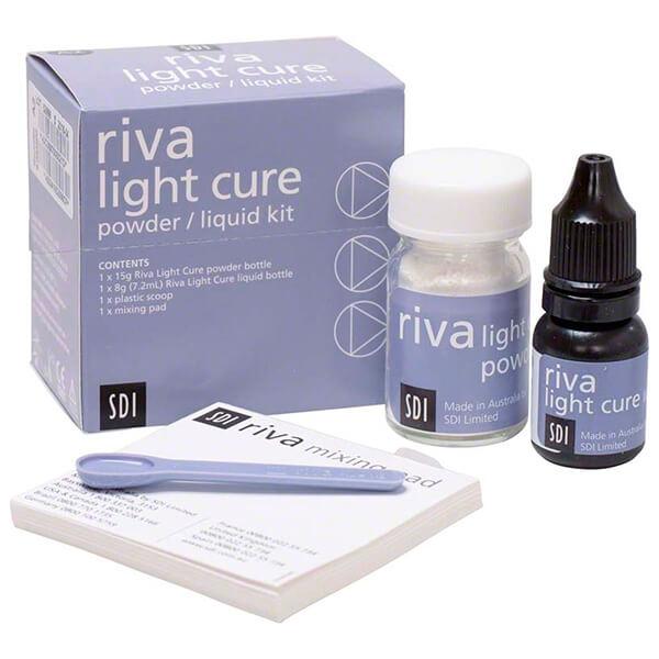 Riva Light Cure Kit powder (15 gr) liquid (7.2 ml) normal set - Very light yellow A3 Img: 202103201