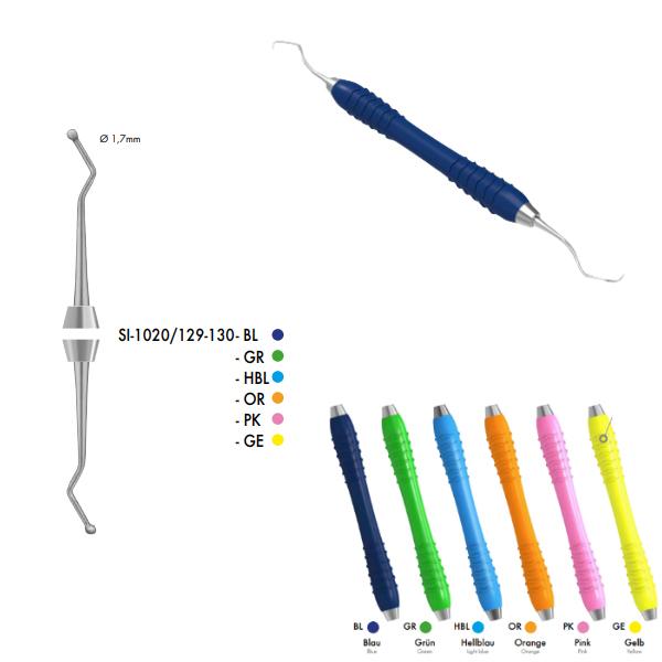 Caries spoon 1020/129-130 Silikon colours (1.7mm Ø) - BLUE COLOURED Img: 202204301