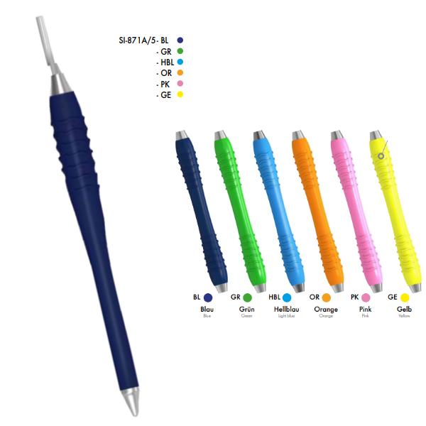 Round scalpel handle 871/A Silikon in colours (1pc) - BLUE SCALPEL HANDLE Img: 202204301