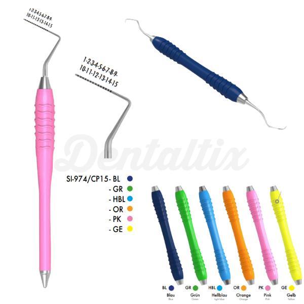 Periodontal probe CP15 millimetre 974 Silikon colours - BLUE Img: 201905181