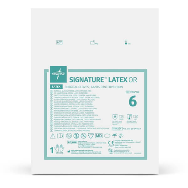 Signature Latex OR: Sterile Surgical Gloves (50 pairs) - Size: No. 6.5 Img: 202606131