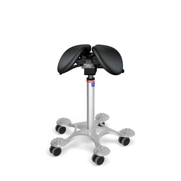 Salli MultiAdjuster chair: Standard Leather Seat - Black Img: 202304221