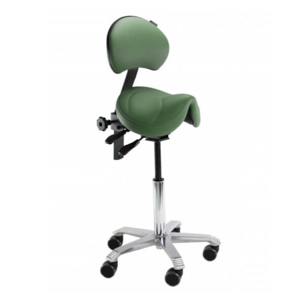 Ergonomic Chair with Adjustable Seat for Dental Clinic - Green - Adjustable tilt and backrest (34 cm) Img: 202401061