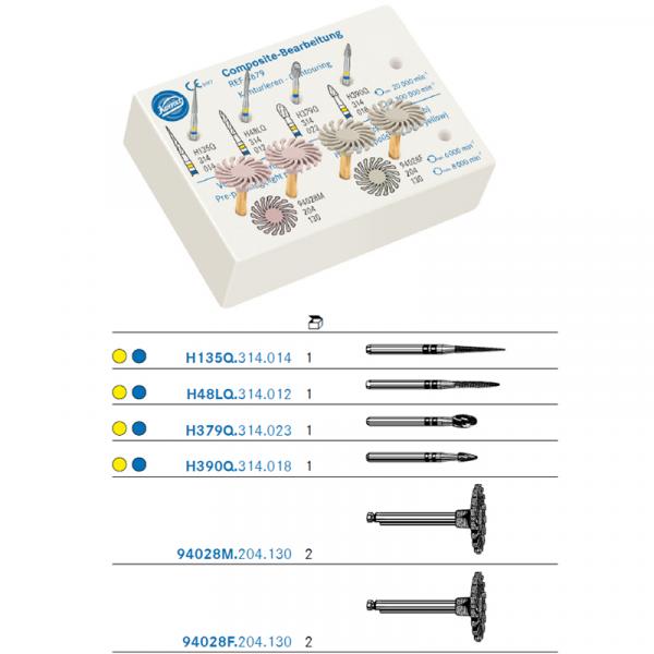 Composite Polishing Kit Q Series (4Burs + 4Cups) KOMET