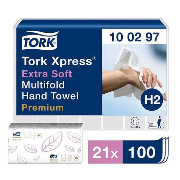 Tork Xpress soft: white double-ply soft napkins - 21 boxes x 100 pcs Img: 202209031