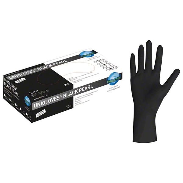 BLACK PEARL: Black Nitrile Gloves (100 pcs) - SIZE M Img: 202212101