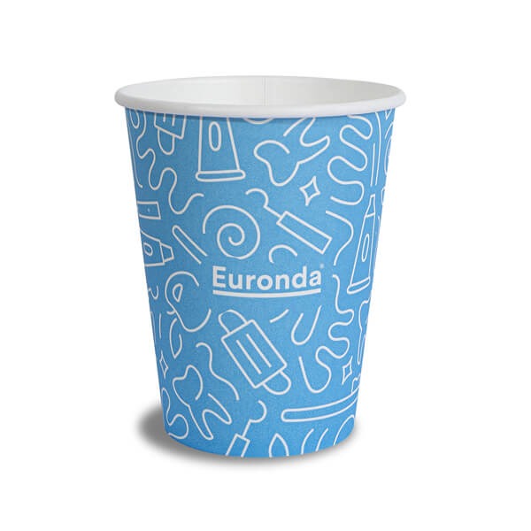 Monoart Foglie: Paper Cups (1000 pcs) - Light Blue and White Img: 202503151