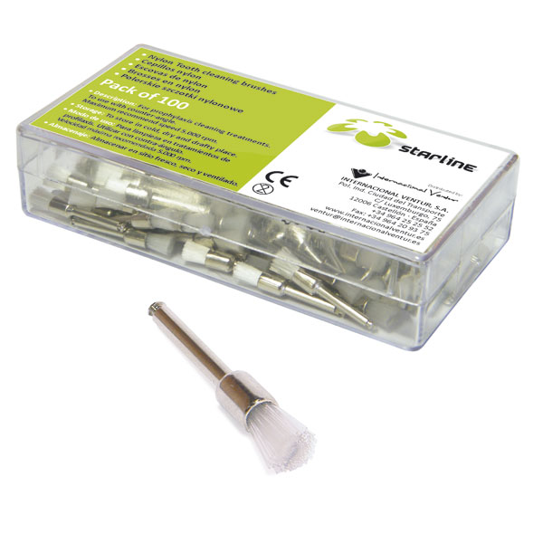 Lot De 100 Brosses Prophylaxie Dentaire - Nylon Blanc, Pour Polissage