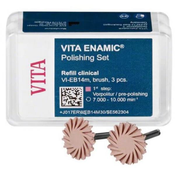 Vita Enamic®: Polishing Of Hybrid Ceramics-3 pink pre-polishers, brush, VI-EB14m Img: 202112041