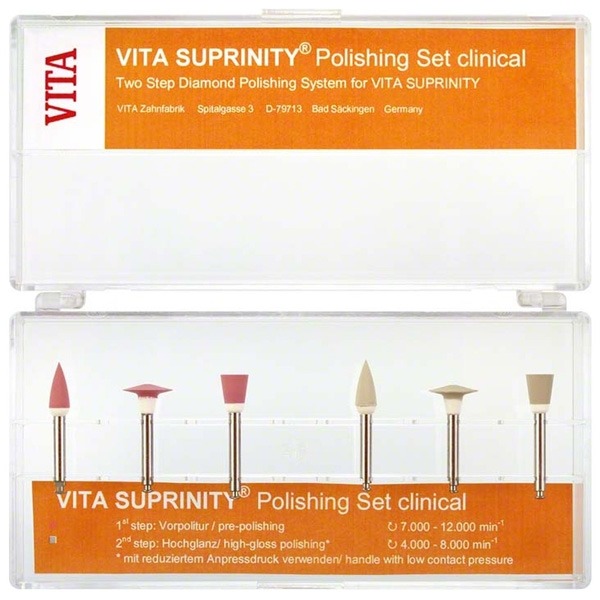 Vita Suprinity: Silicate Ceramic Polisher Set (6 pcs) - Polished: Grey/ Lens shape figure L16f Img: 202204301