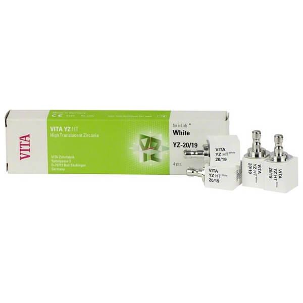 VITA YZ HT White for CEREC/inLab: Supertranslucent Blank Blocks (4 pcs) - YZ-20/19mm (4 pcs) Img: 202205141