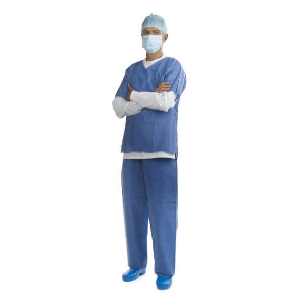 Blue Surgical Microfiber Pyjamas (Jacket and Pants) 20 pc. - SIZE M Img: 202601101