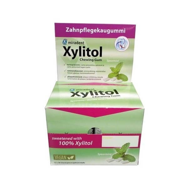 Xylitol Chewing Gum: Sugar Free Chewing Gum with Xylitol (12 Jars of 30 pcs) - Peppermint Img: 202212241