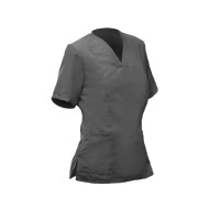 Sanitary Jacket for Women with V-Neck and Pockets - Anthracite XS Img: 202401061