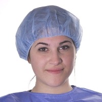 Round cap in TNT w/ elastic- Blue (100 units) Img: 202304151 Round cap in TNT w/ elastic- Blue (100 units) Img: 202304151