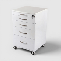 Dental Clinic Cart: 5-Drawer White Cart Img: 202601311 Dental Clinic Cart: 5-Drawer White Cart Img: 202601311