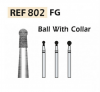 802-FG DIAMOND BURS - Ball with collar X5UDS. (802-022 F RED) Img: 201811031
