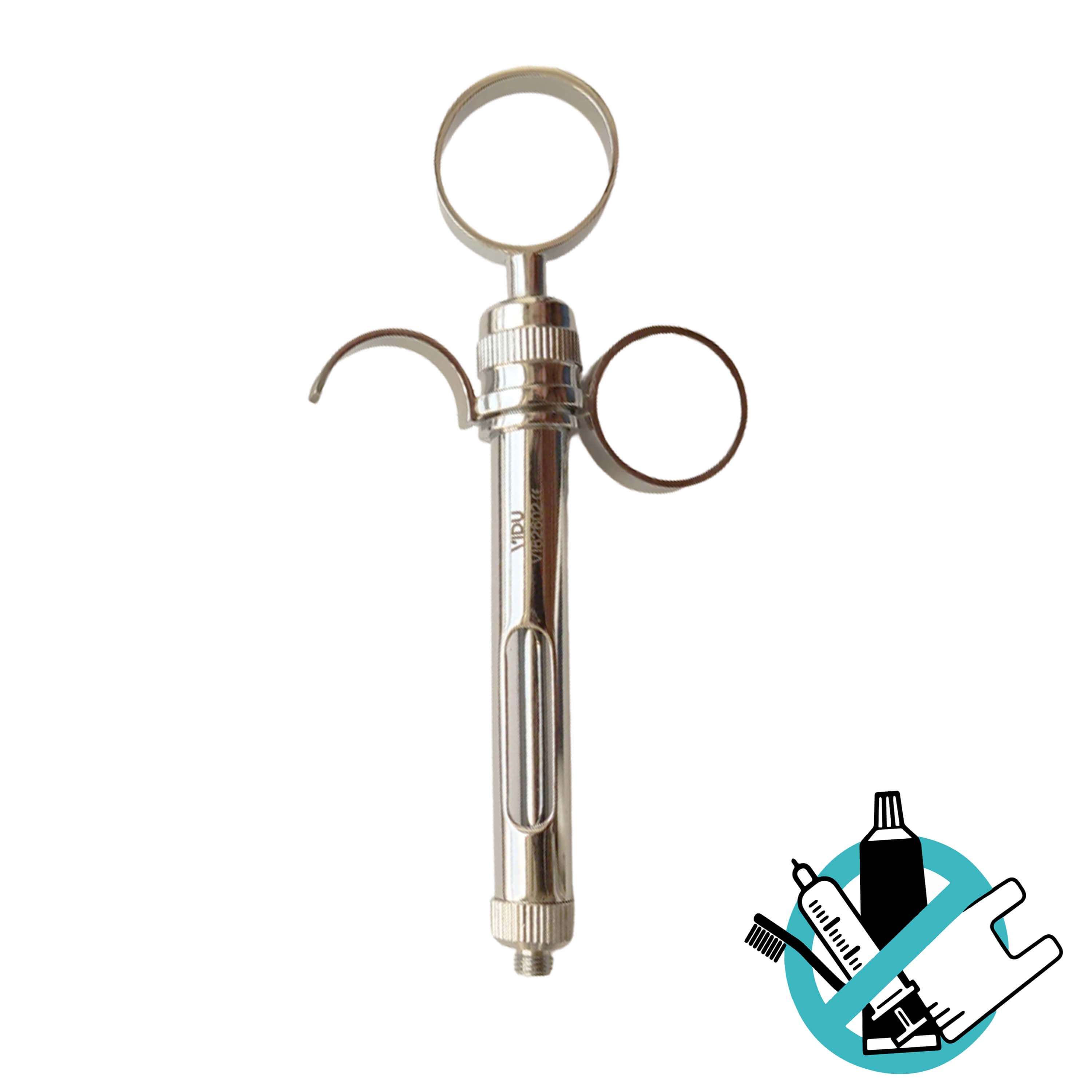 thumbnail image 2 of 2-Pack Dental Cartridge Syringe With Anesthesia Rings – Stainless Steel, Silver 2 of 6
