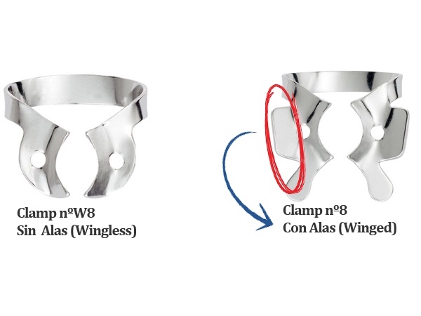 clamps with and without wings