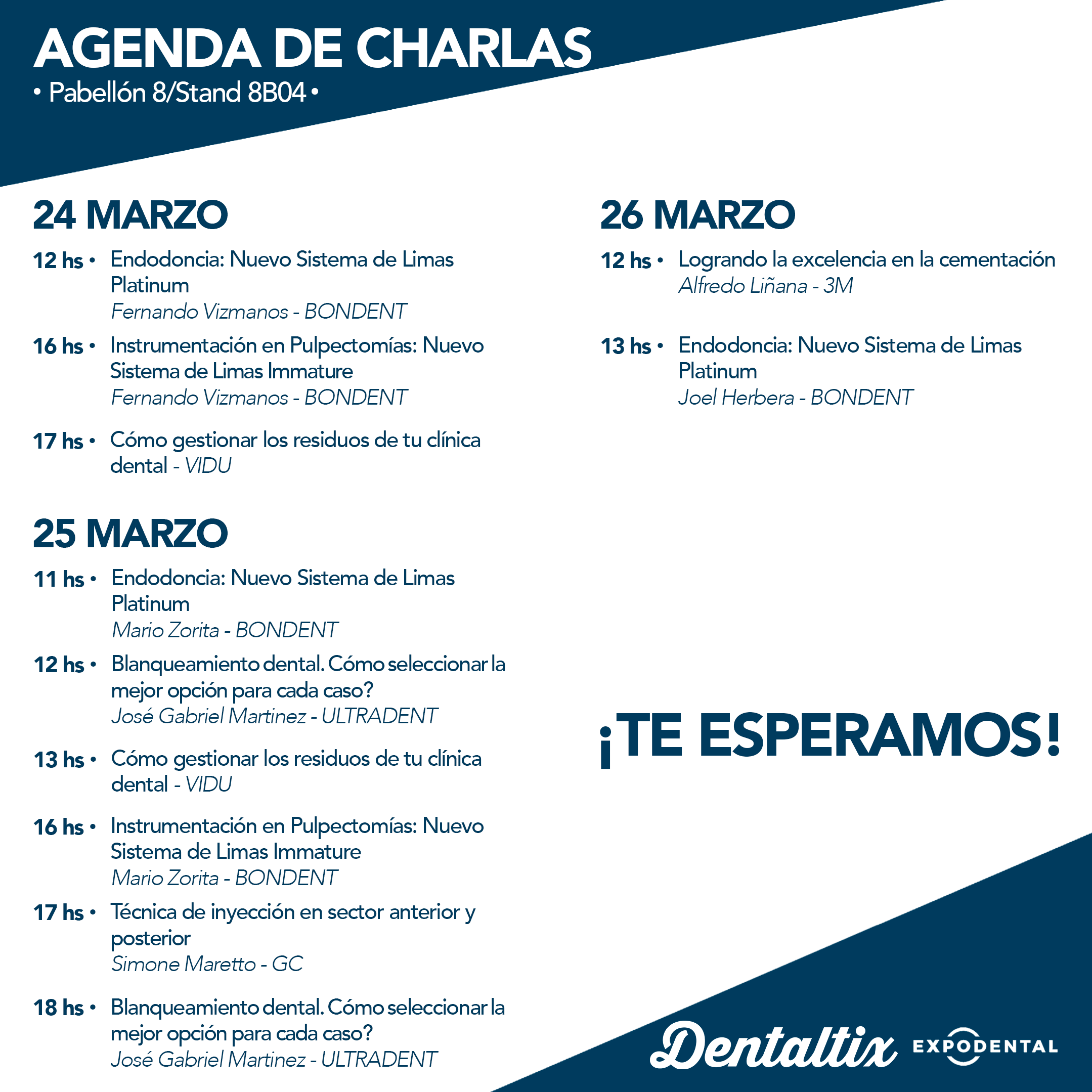 Agenda de ponencias Dentaltix en Expodental