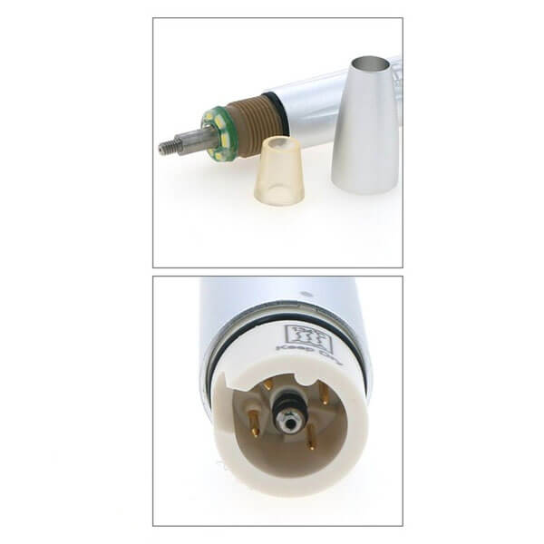 Detalle de la conexión tipo Satelec de la pieza de mano HS-8L NEXO con luz