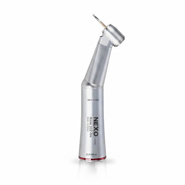 Contra ángulo Rose 202 M4 1:5 multiplicador NEXO con luz LED, vista frontal