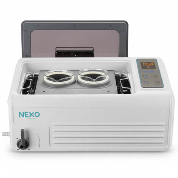 Cuba de ultrasonidos FoClean 60 NEXO vista frontal con pantalla LED y panel de control táctil